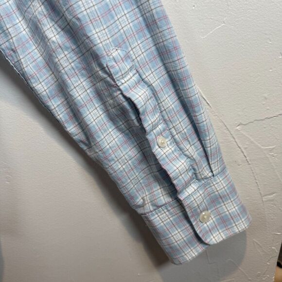 Faherty Long Sleeve Button Up Blue Plaid Men's Size XL - Picture 11 of 15